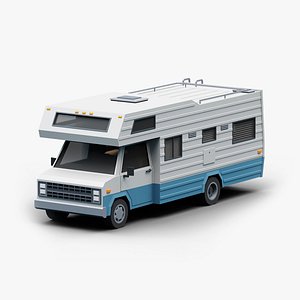 Cartoon Stylized Camper Van Classic