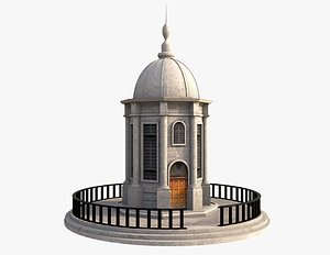 White Ancient Dome temple 3D model