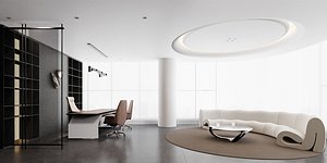 Contemporary Executive Office with Conference Area