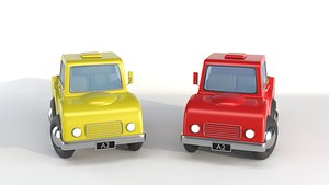 Cartoon Truck PBR and Riged 3D model