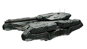 3D Flying Artillery Walker - Sci-Fi Combat Vehicle