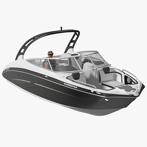 Luxury Sport Boat Generic With Driver 3D model