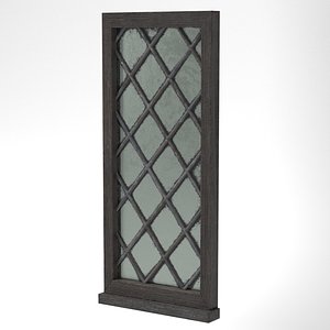 Medieval Window Single Lead Diamond Glass 3D Model Tudor