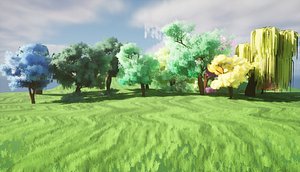 Stylized Peaceful Colorful forest 3d model