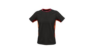 3D Black and Red Athleisure T-shirt model