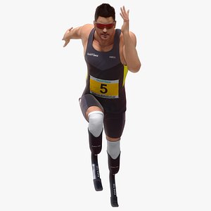 Male Paralympic Runner Animated HQ 3D model