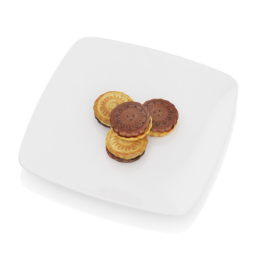 3d two-color cookies model
