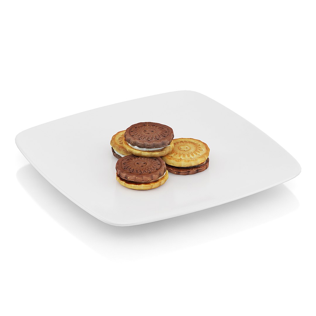 3d two-color cookies model