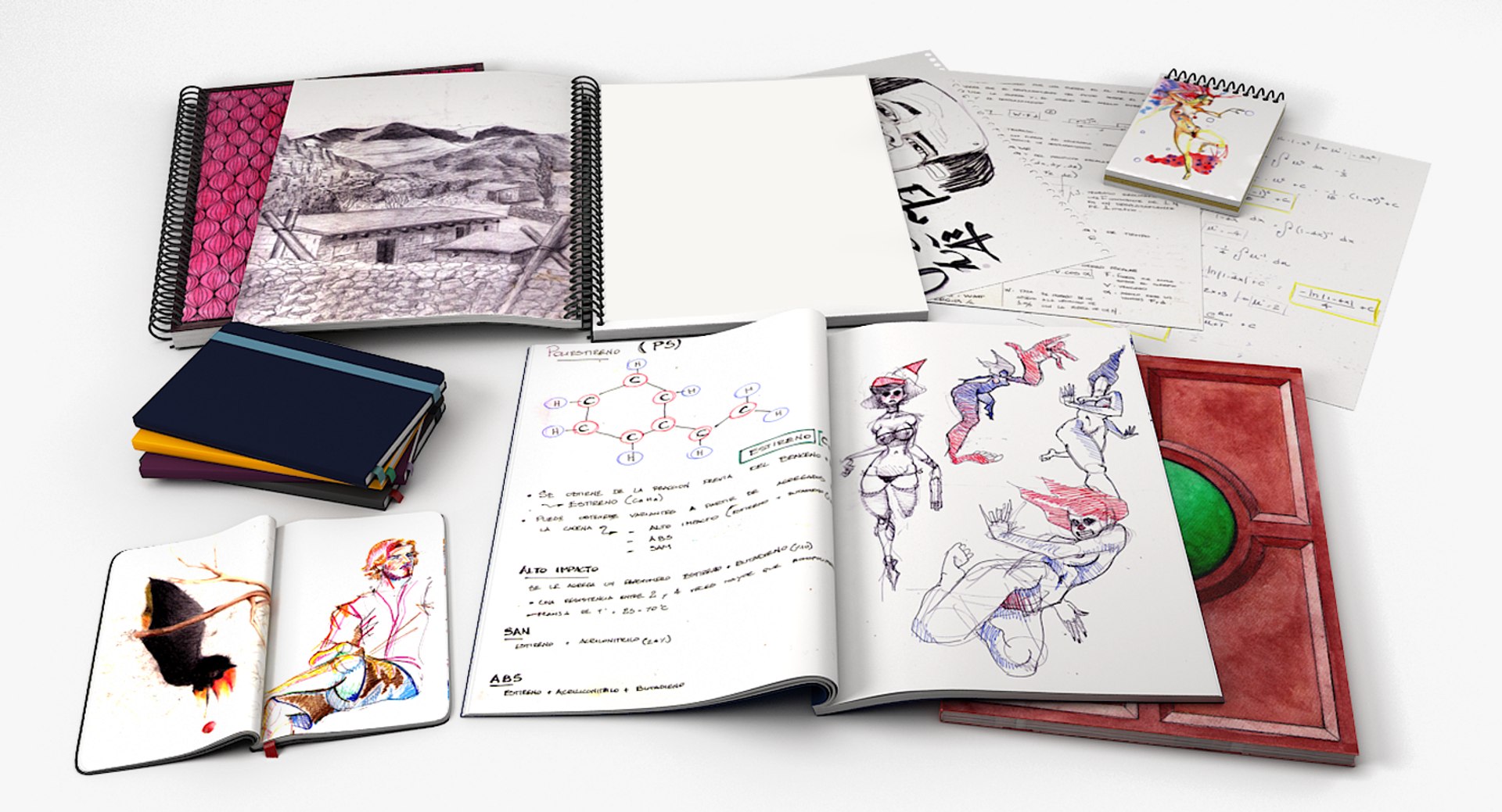 3ds max notebooks drawings