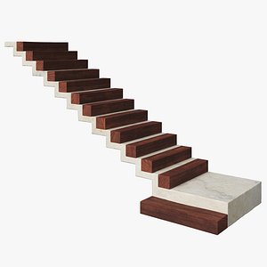 Cedar and Marble Stairs 3D model