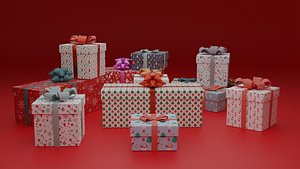 3D Gift Boxes Christmas