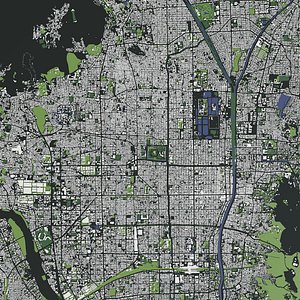 3D Kyoto Japan - city and mass buildings