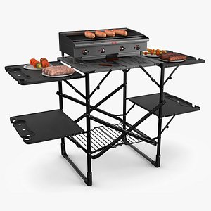 Gas Barbecue with Varied Sausage Doneness