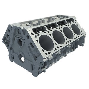 3d model v8 engine block