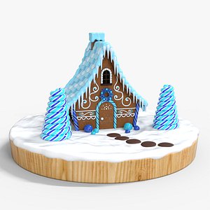 3D Gingerbread House Low-poly 3D model