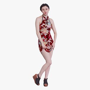 3D Female Scan - Amy in Chinese Style Dress 135