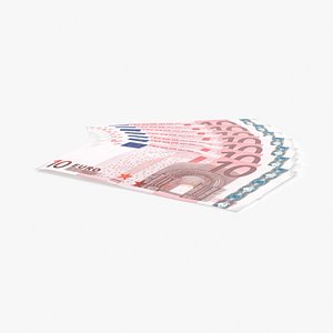 3d 10 euro bill edge