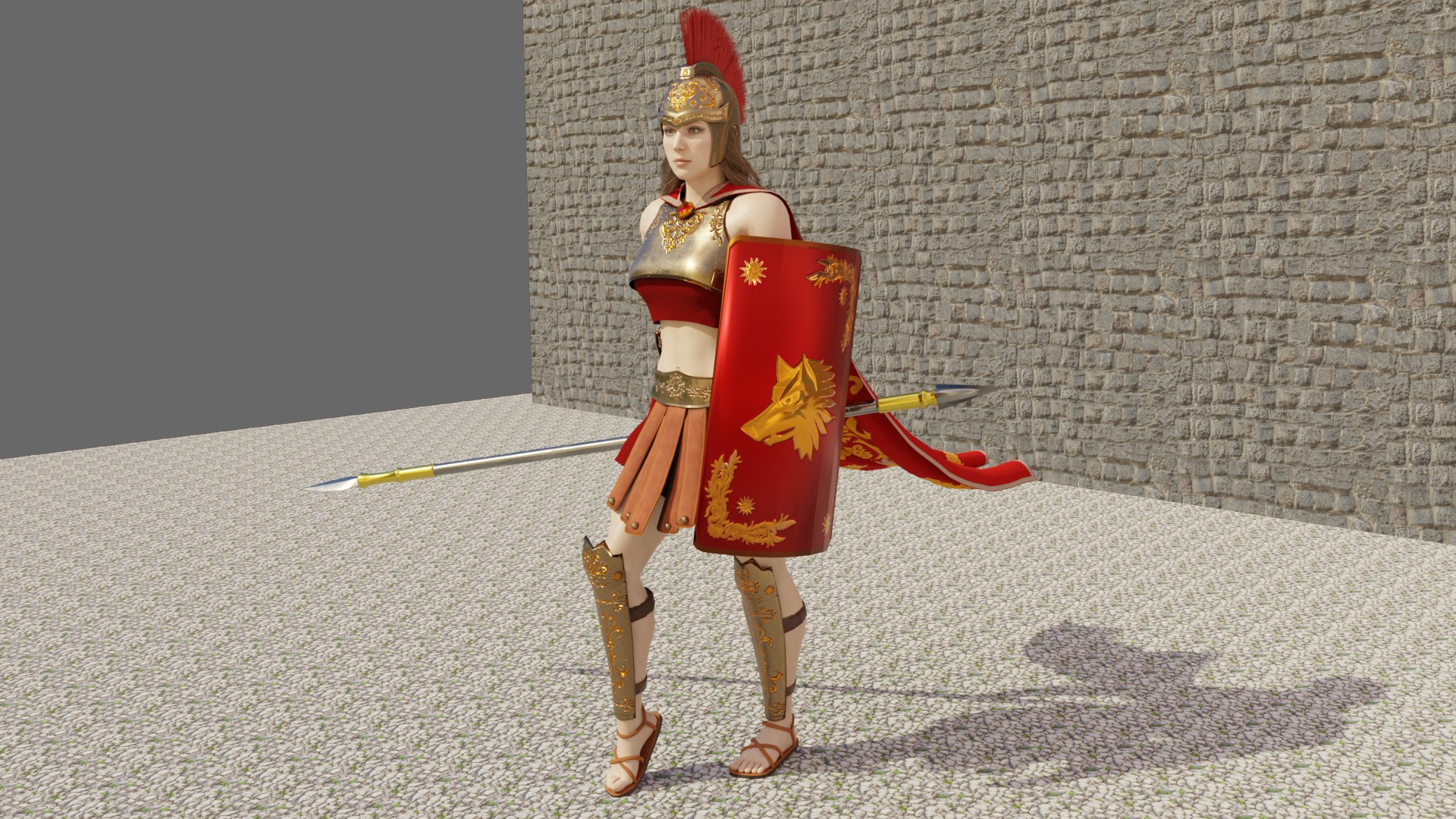 Female Spartan Warrior - Game Ready 3D Character 3D Model - TurboSquid  1853601