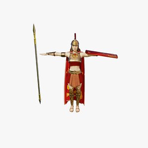 Female Spartan Warrior - Game Ready 3D Character 3D model