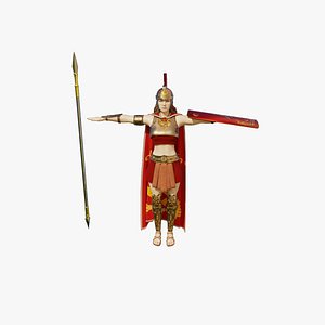 Female Spartan Warrior - Game Ready 3D Character