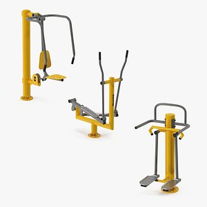 Outdoor Fitness Equipment Collection 3D model