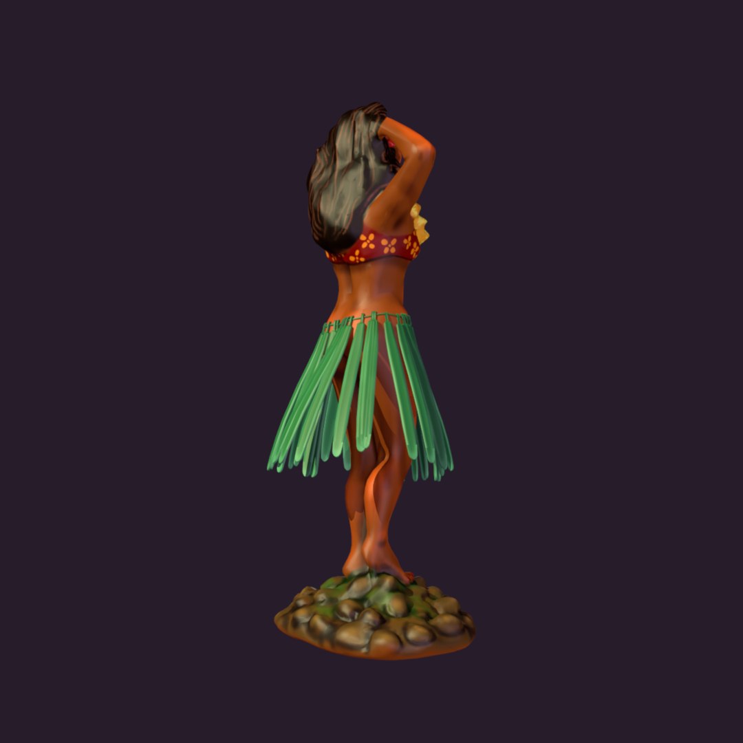 3d Model Dashboard Hula Girl