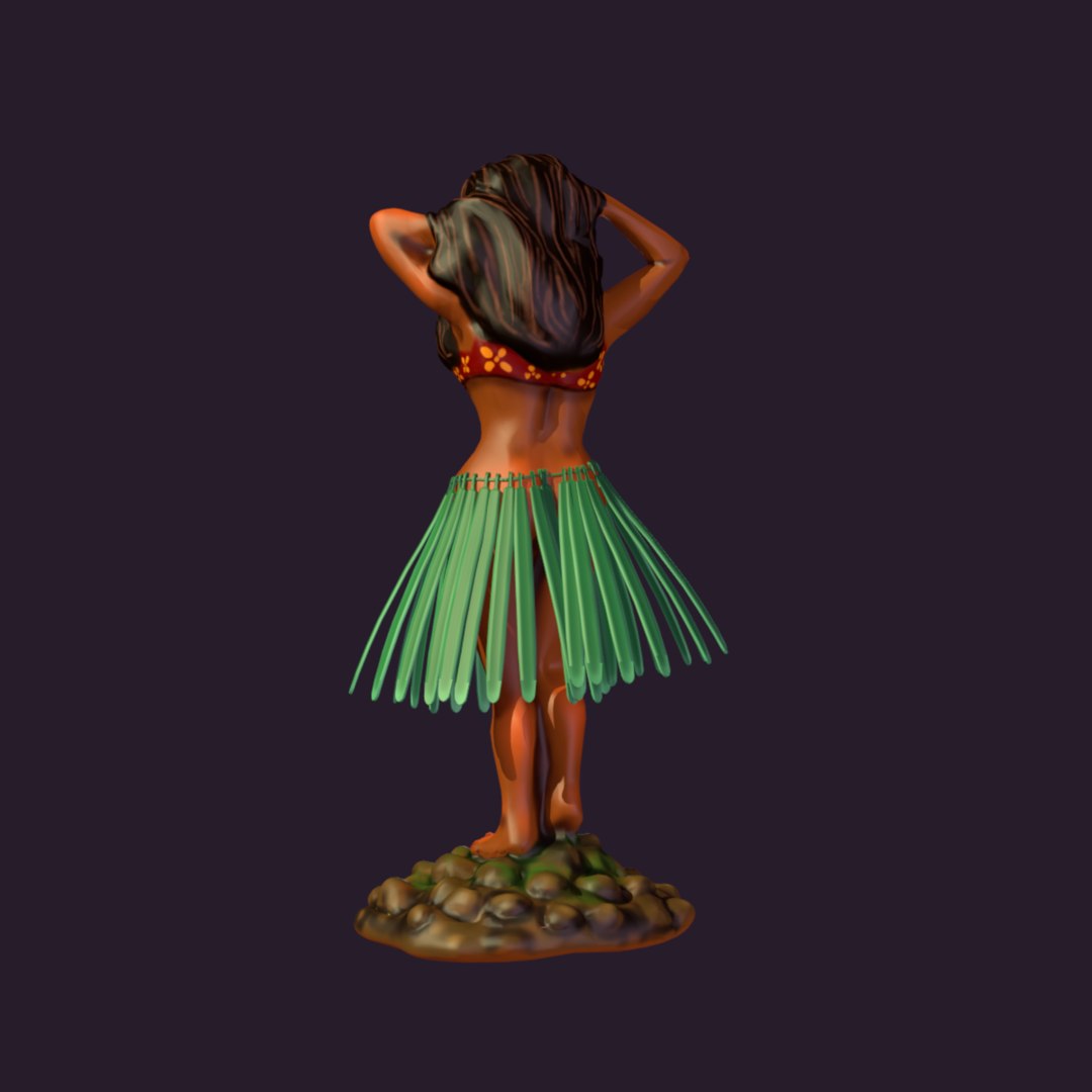 3d Model Dashboard Hula Girl