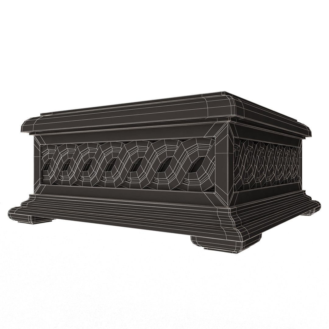 Casket Carved 03 White Model - TurboSquid 2207755