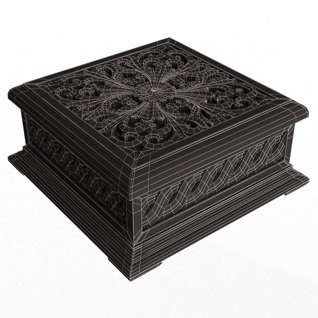 Casket Carved 03 White Model - TurboSquid 2207755