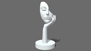 3D Abstract Sculpture girl face 2 model