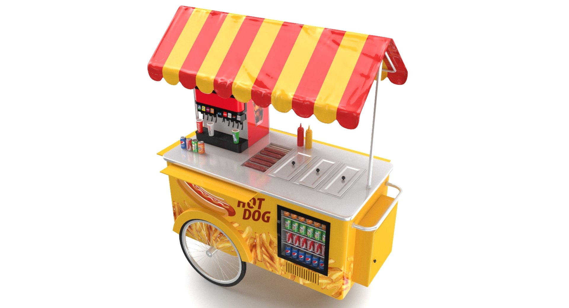 Food cart 3D model - TurboSquid 1318615