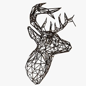3d deer head