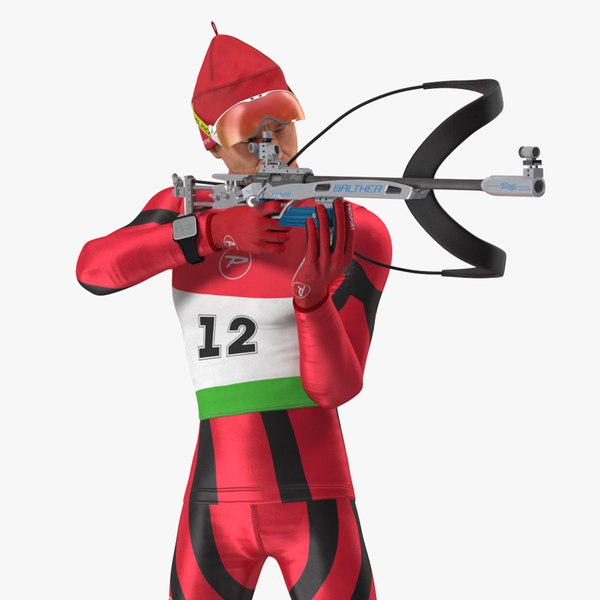 3D Biathlete Fully Equipped Rigged for Maya model