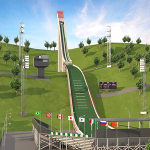 Summer Ski Jump Ramp-High Detail model
