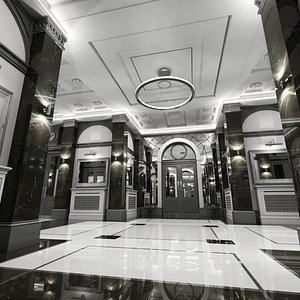 3d classic interior hallway 2