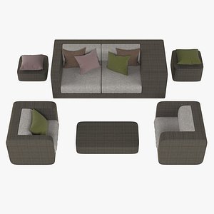 dedon furniture set 3d model