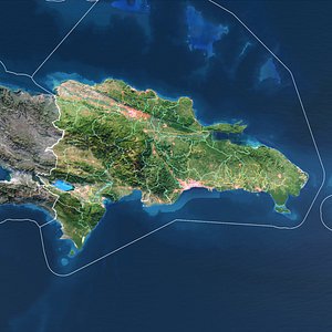 Dominican Republic Map - 9K Realistic Satellite Terrain - Elevation