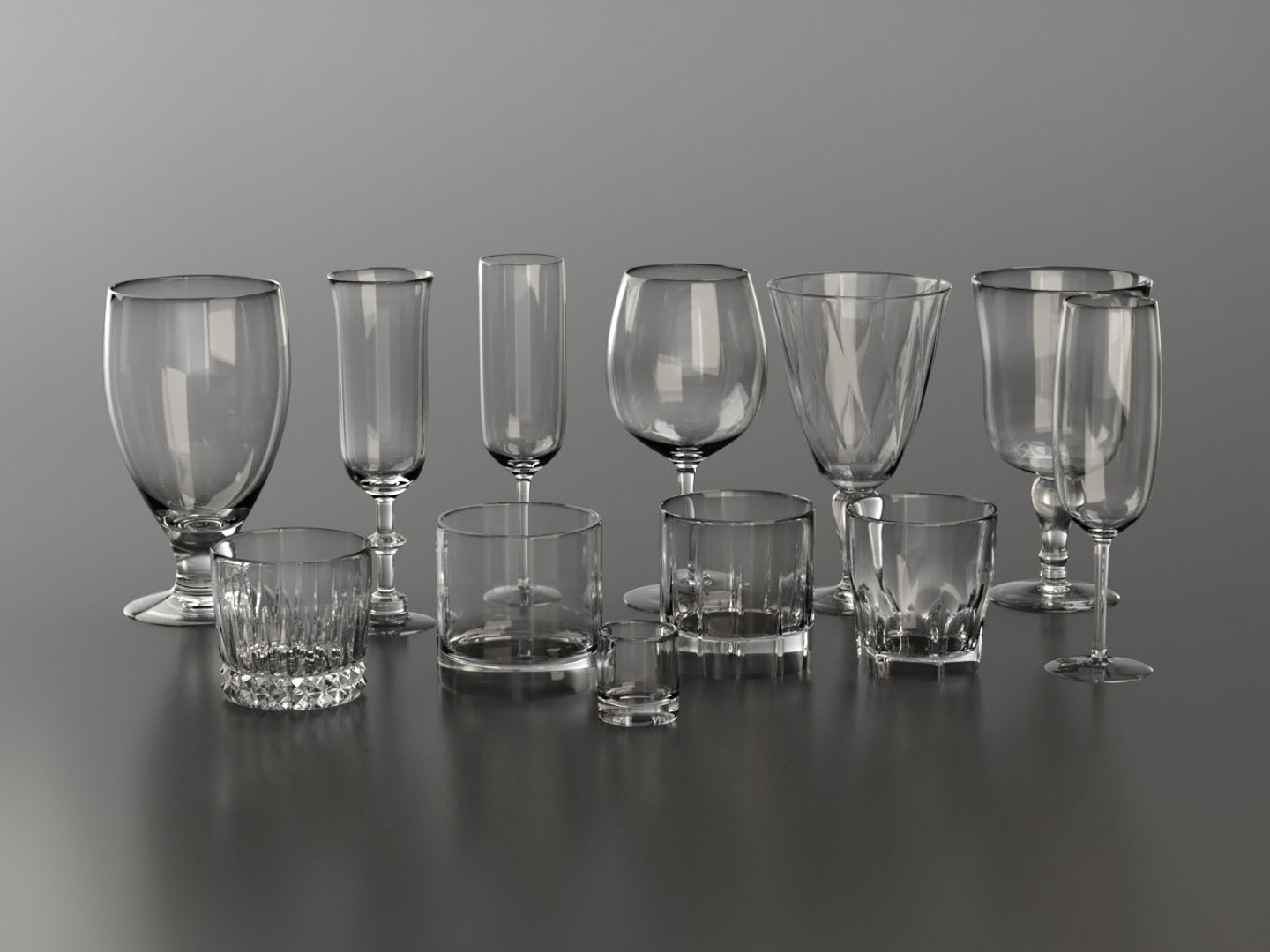 Glassware Glasses 3D Model - TurboSquid 1302002
