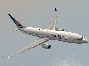 3d boeing 737-800 united airlines model