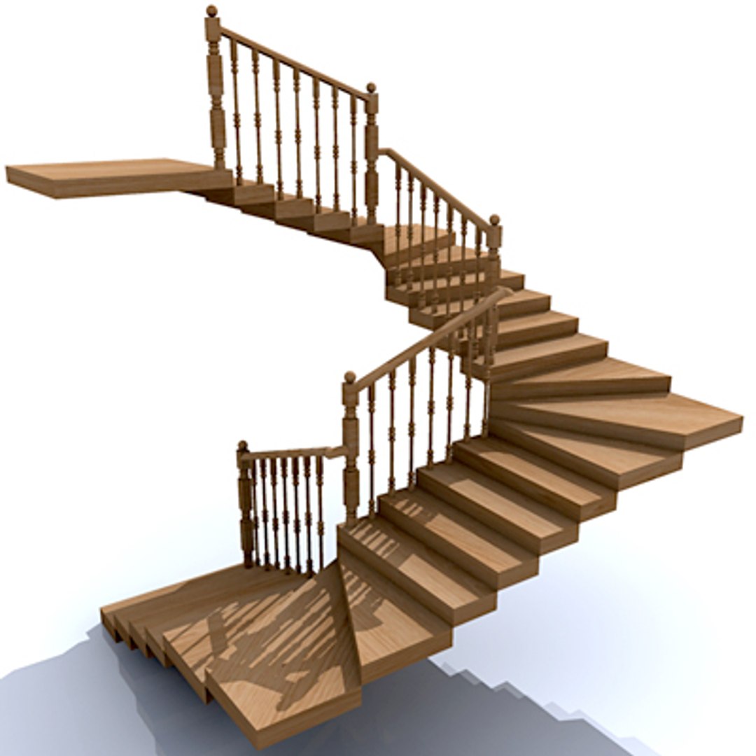 3d Stair Wood Model