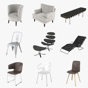 chairs mies van 3d max