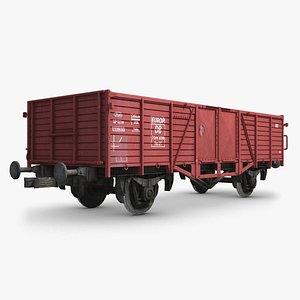 cargo train wagon 3d fbx