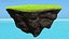 Round Soil Ground Cross Section with Green Grass Fur