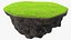 Round Soil Ground Cross Section with Green Grass Fur
