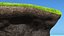 Round Soil Ground Cross Section with Green Grass Fur