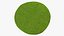 Round Soil Ground Cross Section with Green Grass Fur