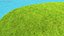 Round Soil Ground Cross Section with Green Grass Fur