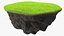 Round Soil Ground Cross Section with Green Grass Fur