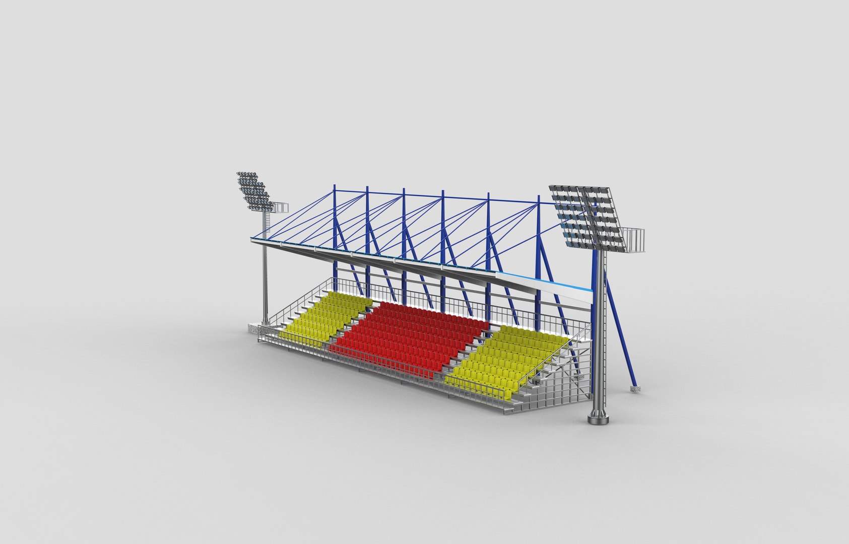 Stadium Seating Tribune With Light 3D Model 3D Model - TurboSquid 2461031