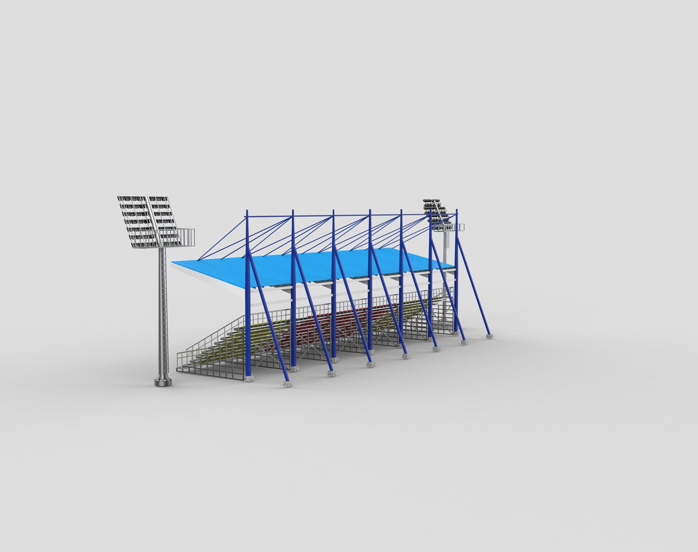 Stadium Seating Tribune With Light 3D Model 3D Model - TurboSquid 2461031